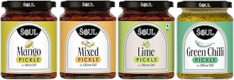 Soul Pickle In Olive Oil Combo Pack Of 4 (Mango + Mixed+ Lime + Green Chilli)