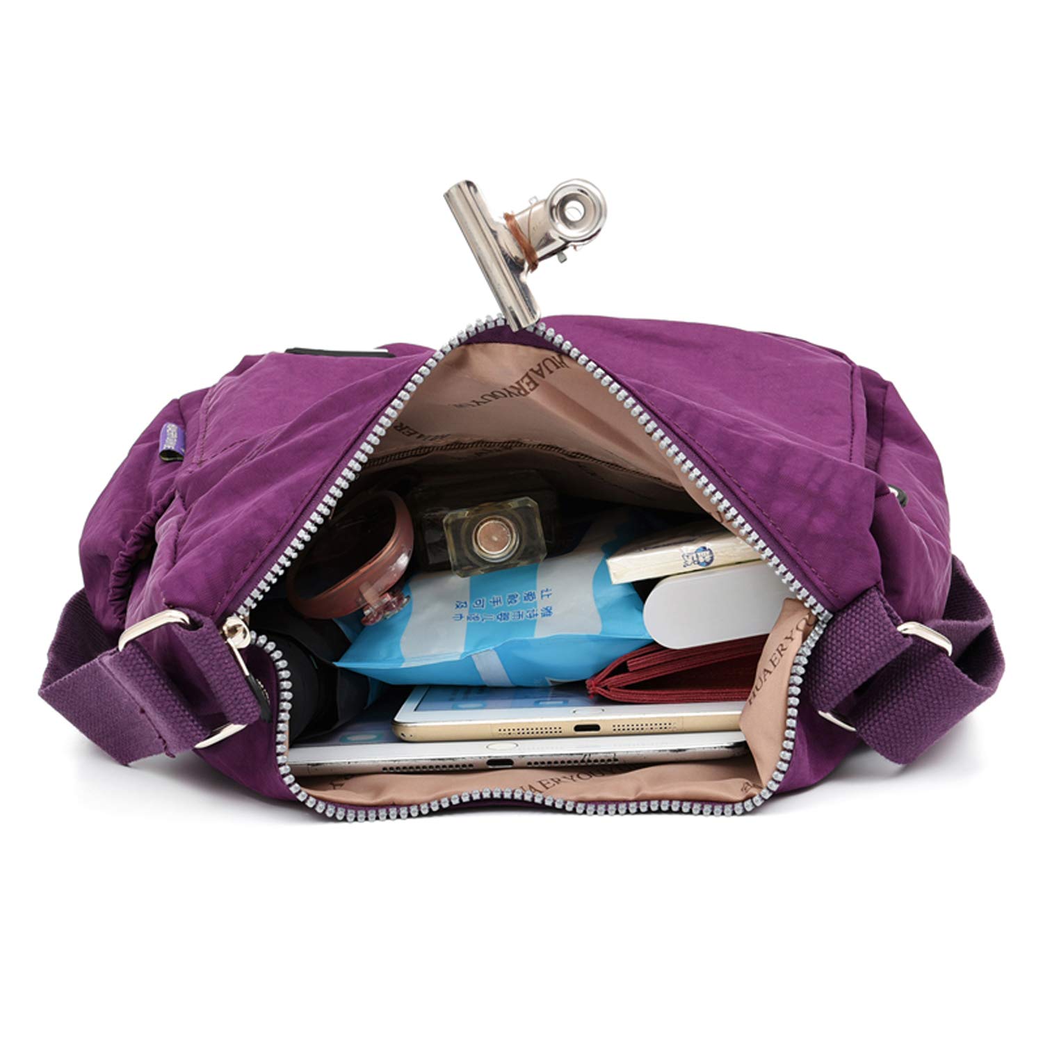 Borsa Tracolla Impermeabile Borse a Spalla Donna Borse da Viaggio Leggero Borsa Laterale Sportiva Sacchetto Casuale Durevole Borsetta per Libri Borsello Scuola
