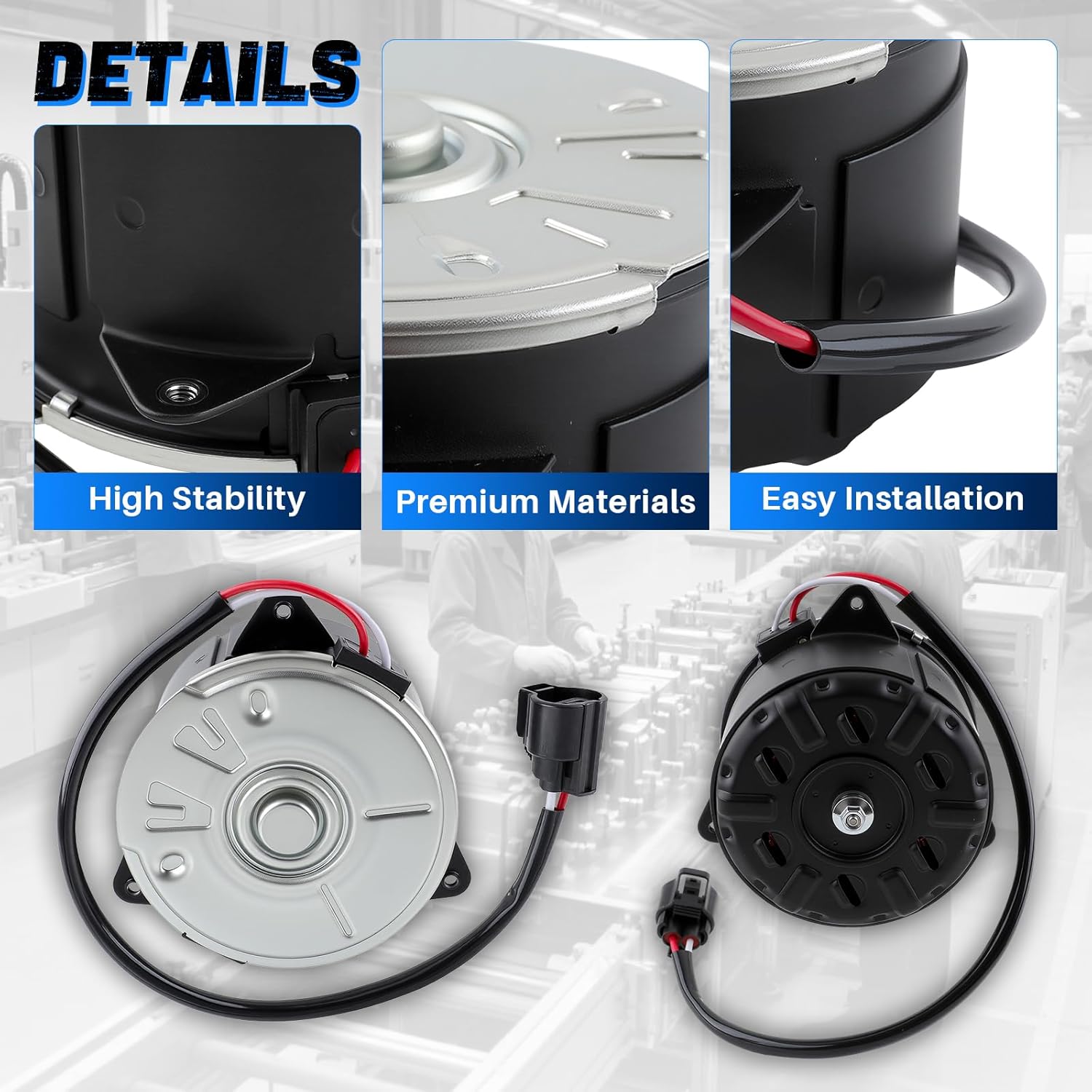 AUTOKAY Radiator Cooling Fan Motor 16363-20400 for Toyota Highlander for Lexus 2006 2007