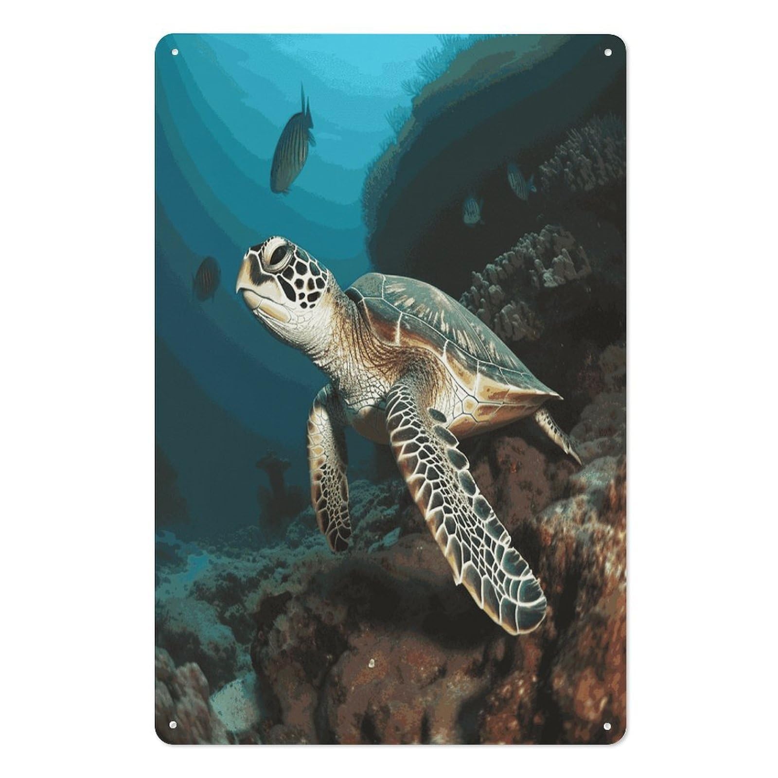 Adfgyerh Style Sea Turtle(1) Tin Sign Hanging Art Prints,Wall Decor For Gifting And Party Decoration 7.9X11.8 Inch,Wall Art For Home Garden Greenhouse Living Room Bedroom Yard
