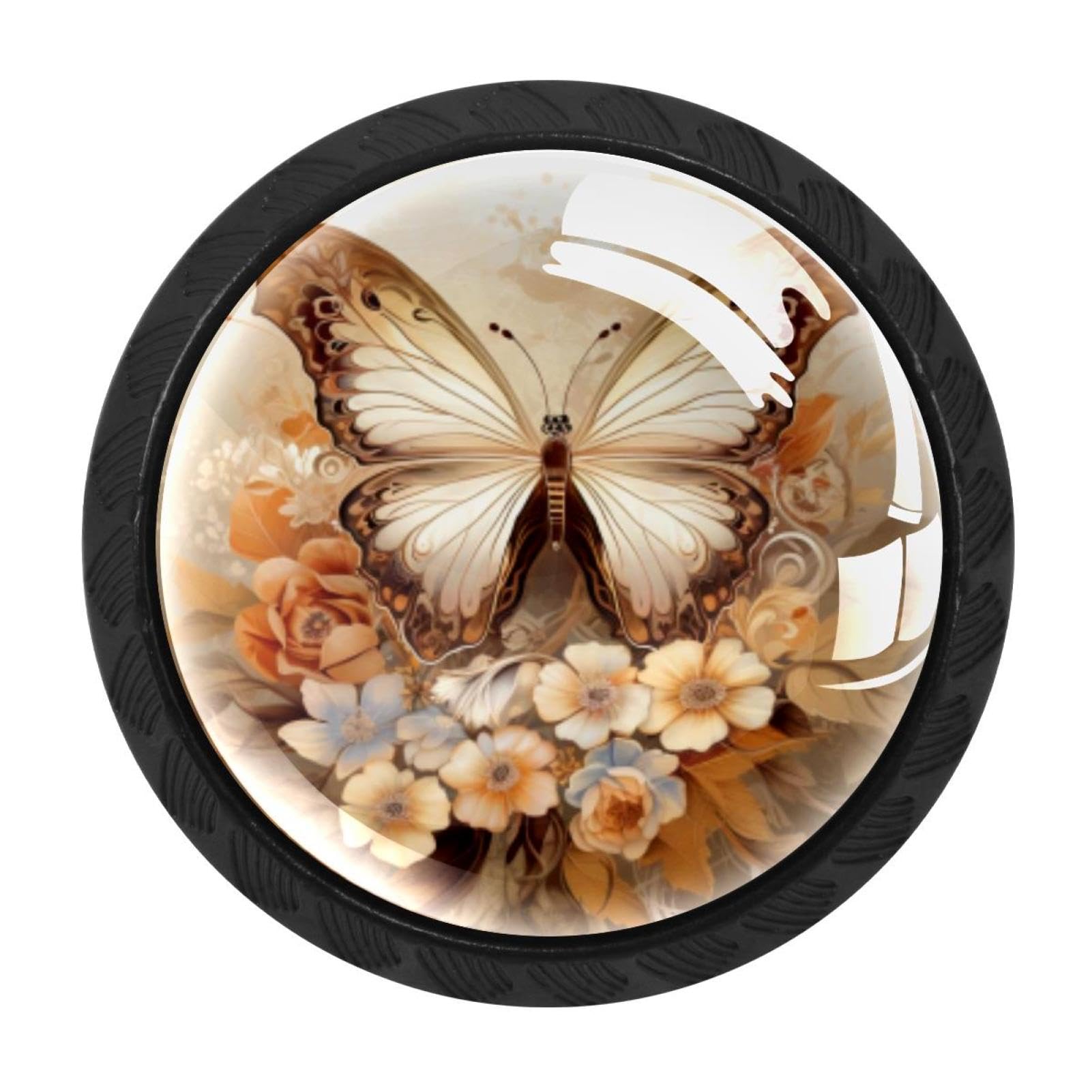 Chenzzzz Multicolored 20 4 Pieces Butterfly Drawer Knobs, 35Mm Black Cabinet Knobs, Drawer Pulls And Knobs, Dresser Drawer Knobs, Cabinet Hardware Kitchen Cabinet Knobs