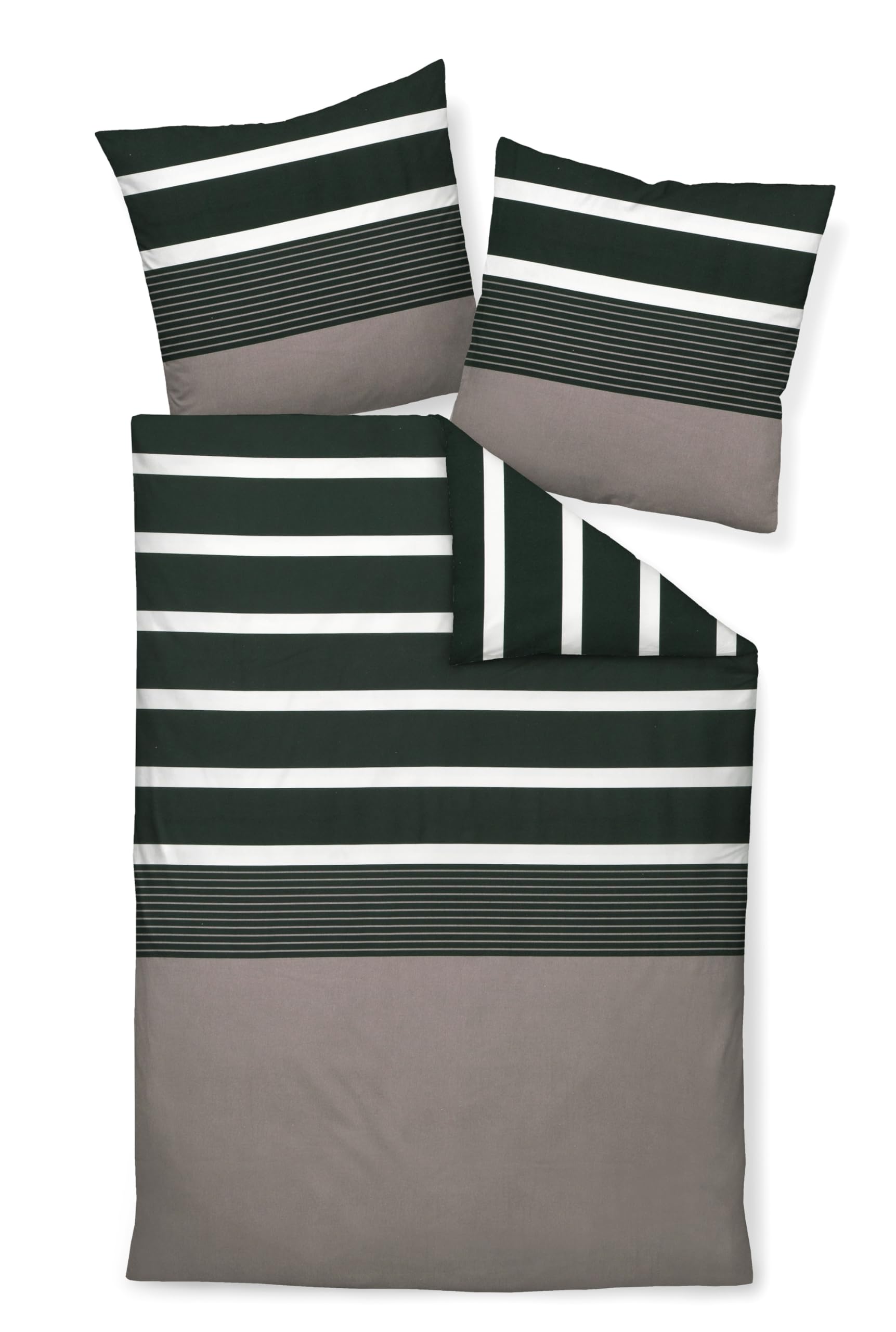 Parure de lit en satin Janine pour une chambre moderne style Noir et Nougat