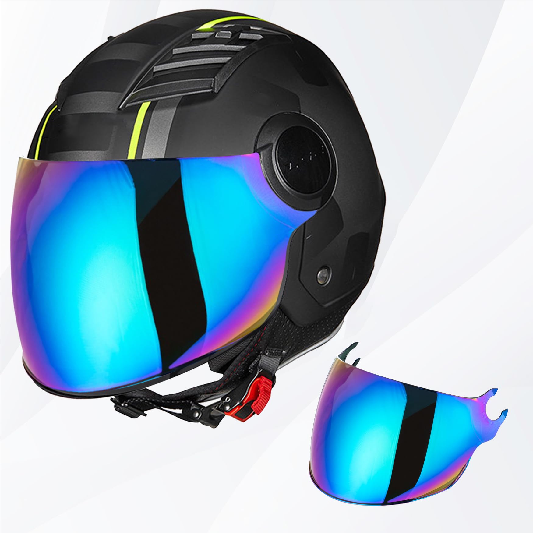 VCOROS Visera Casco para OF562 Airflow,Visera para Casco Integral de Motocicleta,Lente de Casco de Protección contra el Viento para Moto (Arco iris)
