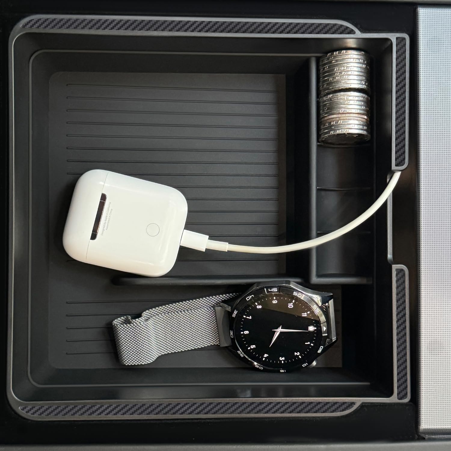 JVMA Center Console Organizer (Full Size) and Armrest Organizer for Tesla Model Y Juniper 2025 2026 and Model 3 Highland 2024-2026 (US Patent)