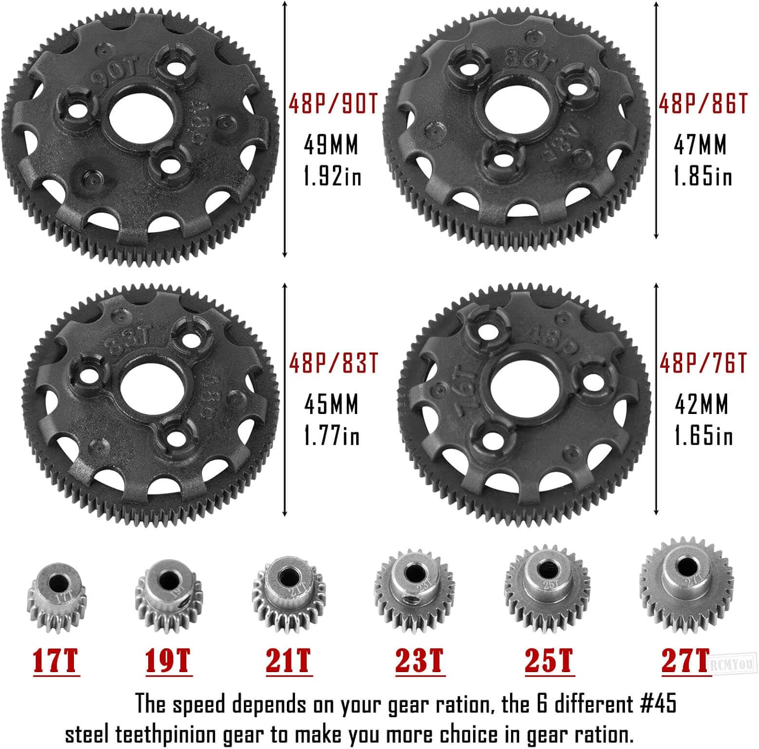 Aluminum Transmission Gearbox w/Gear Upgrades Part for 1/10 Slash 2WD (VXL),Rustler 2WD (VXL),Stampede 2WD (VXL),Bandit 2WD (VXL),Navy Blue