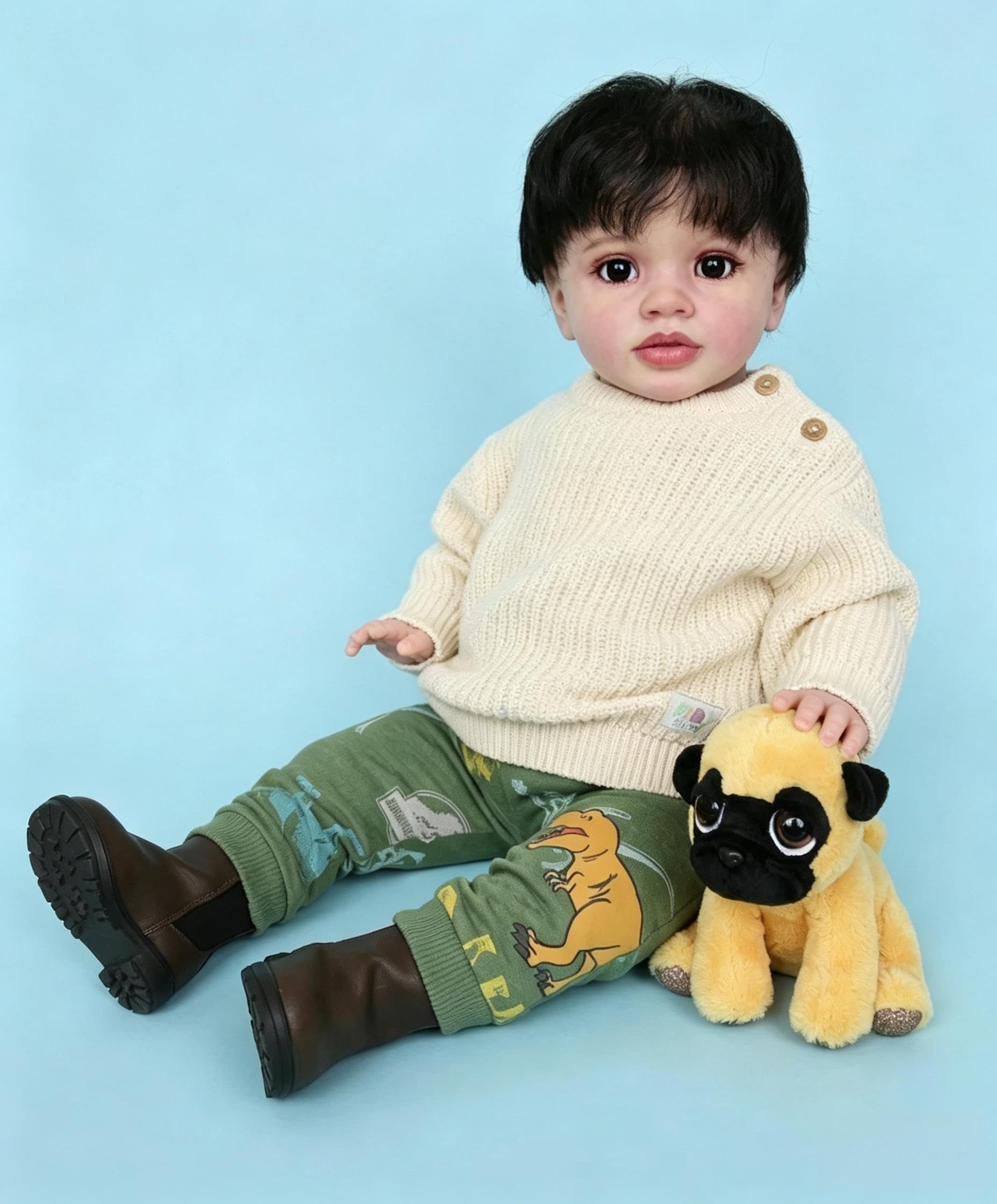 RXDOLL Realistyczne lalki Reborn dla małych dzieci, chłopiec, Pippa, 66 cm, duży rozmiar, miękka winylowa tkanina, obciążona lalka, która wygląda jak prawdziwy maluch lalka dla dzieci od 3+