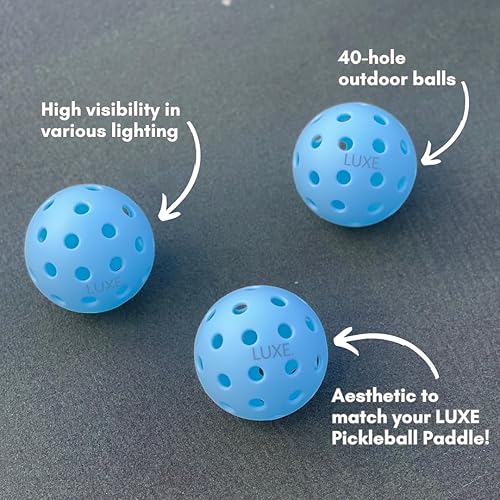Miniatura 2 de LUXE Pickleball Balls - Paquete de 3 bolas de pickleball rosas para exteriores, bolas de pickleball lindas y estéticas, regalos perfectos de
