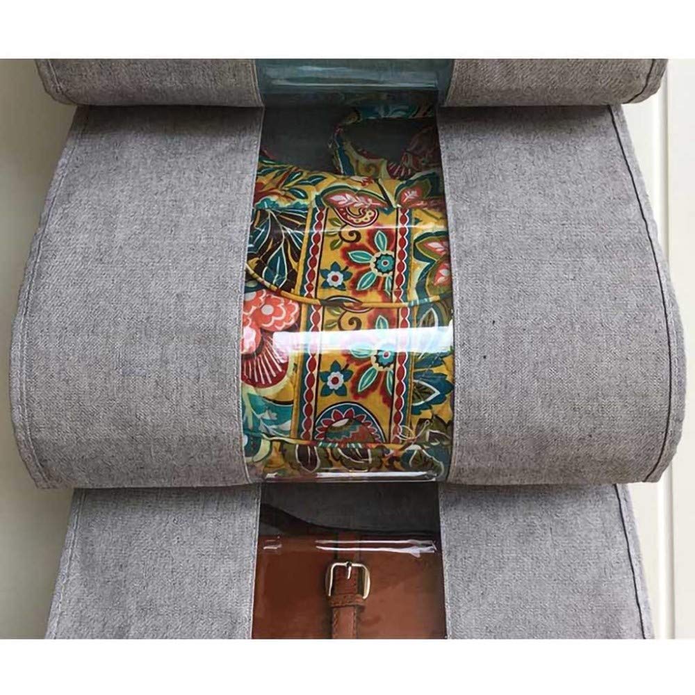 YJDQYGSNJ Estanteria Colgante en Tela,Algodón Estantería Colgante Plegable,por Después de la Puerta Depositar Pantalones Ahorra Espacio/gris / 6 rejillas