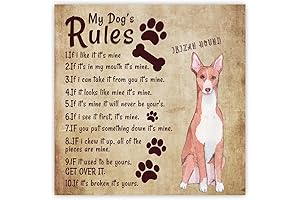 Zyadsinoudor My Dog¡¯s Rules Wooden Sign Ibizan Hound Wood Plaque - Perfect...