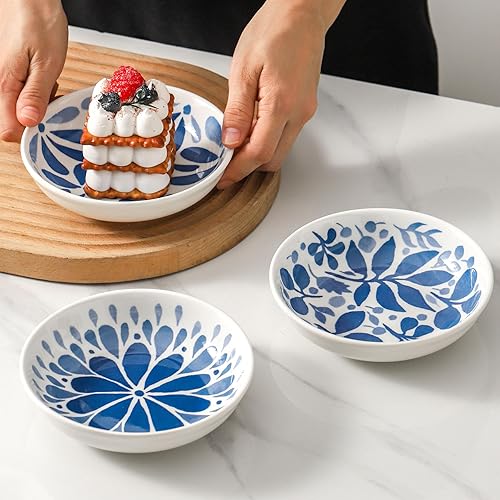 Miniatura 6 de 3 cuencos de cerámica para gatos, 5.5 pulgadas de ancho poco profundo para aliviar la fatiga de los bigotes