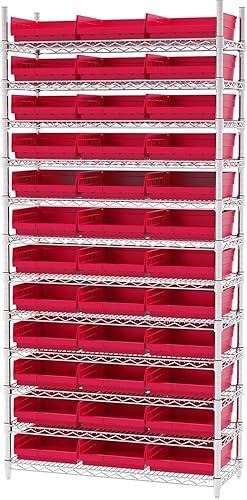 Vista 7 de Akro-Mils 30170 - Caja de plástico para estantes anidados, (12 x 11 x 4 pulgadas), color rojo, (paquete de 12)