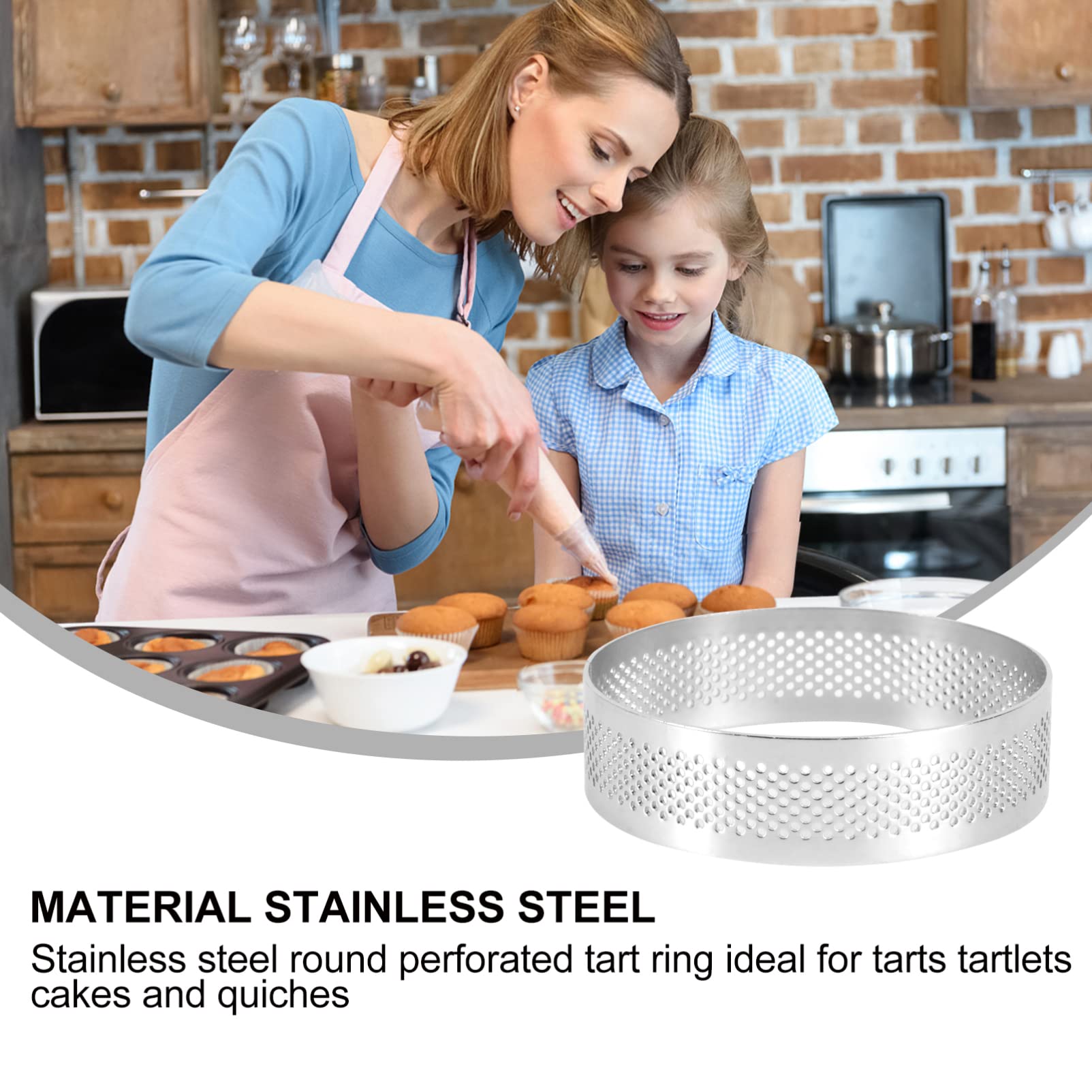 8 Pezzi Ousse Anelli Per Dessert, Ini Anello Per Torte, 10 C, Anelli - 13