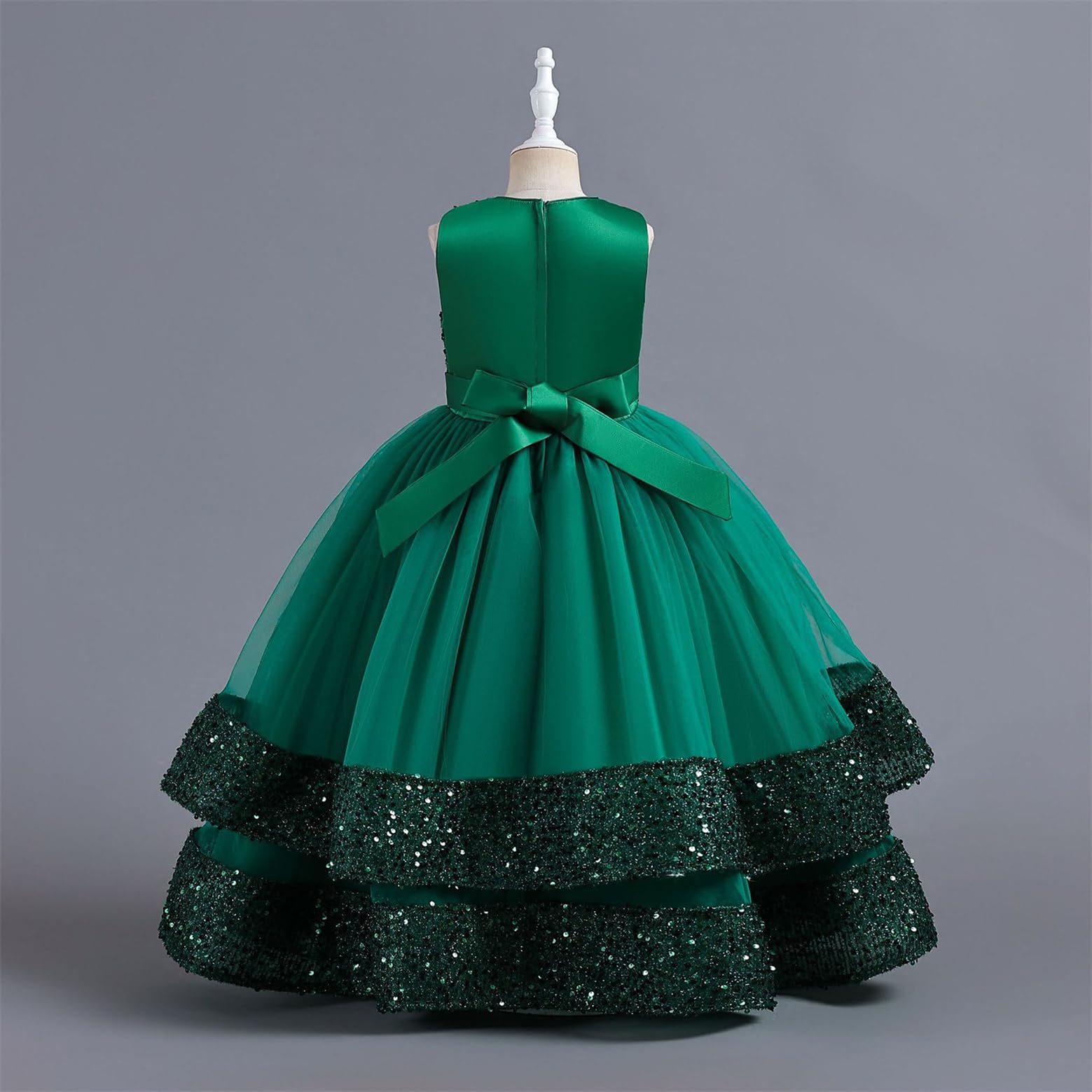 New front Vestito Principessa Bambini Paillettes Tulle Senza Maniche Principessa Abito Tulle Multistrato Natale Vestiti da Festa Formali per Compleanni Matrimoni