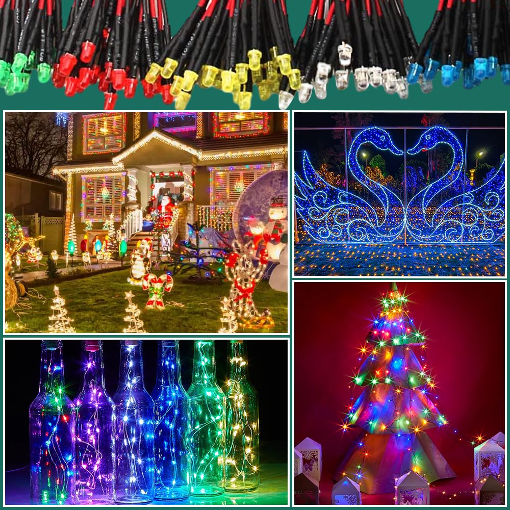 50 Pezzi Diodi LED 3mm Cablati - Luce Bianca Calda 5-12V, 0.06W Per Circuiti E Progetti Fai Da Te