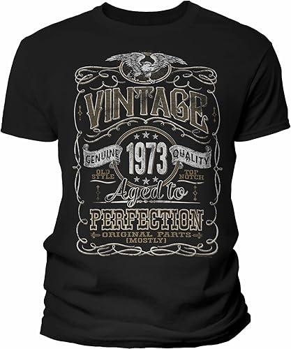 Camiseta de cumpleaños número 50 para hombre, regalo vintage de 1973, envejecido a la perfección, regalo de 50 cumpleaños
