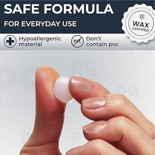 Miniatura 7 de Peace&Quiet PQ 100 Tapones para los oídos de cera para dormir  Tapones de cera de silicona para dormir y nadar, tapones de gel para los oídos para