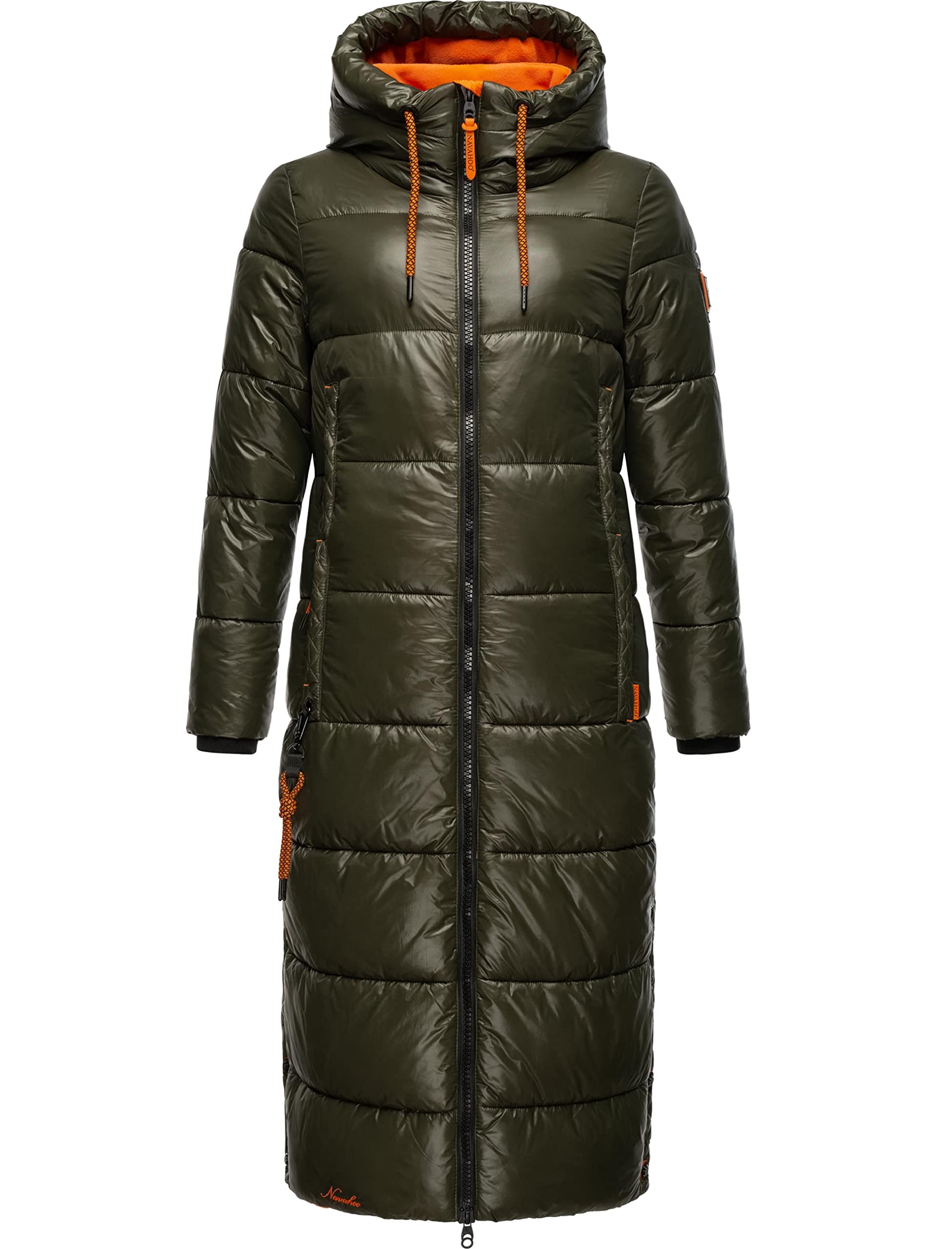 Navahoo Women's Dark Olive Warm Winter Quilted Coat With Hood Cuddly Angel Xs - Xxl, L