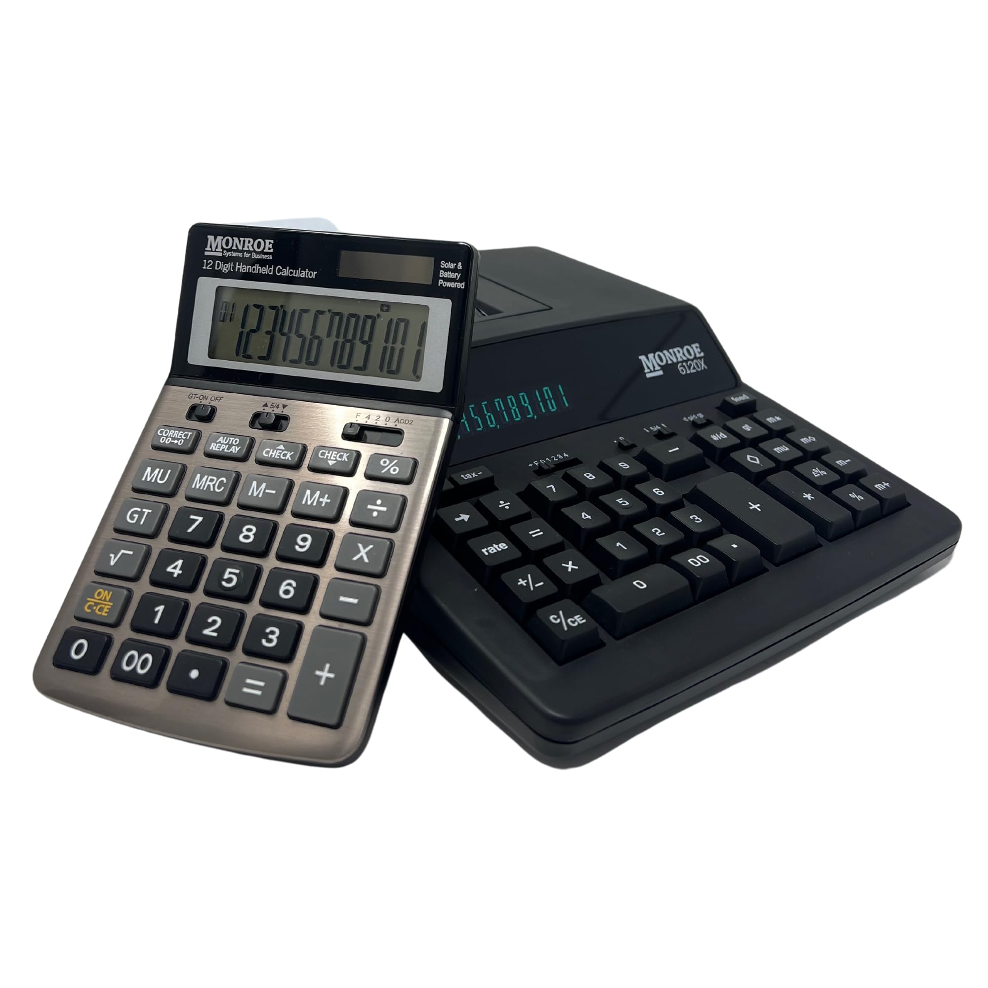 Nuevos sistemas de Monroe para negocios 6120 X impresión de 12 dígitos calculadora de pantalla/Medium-Duty con opcional suministros y espuma cuña de elevación
