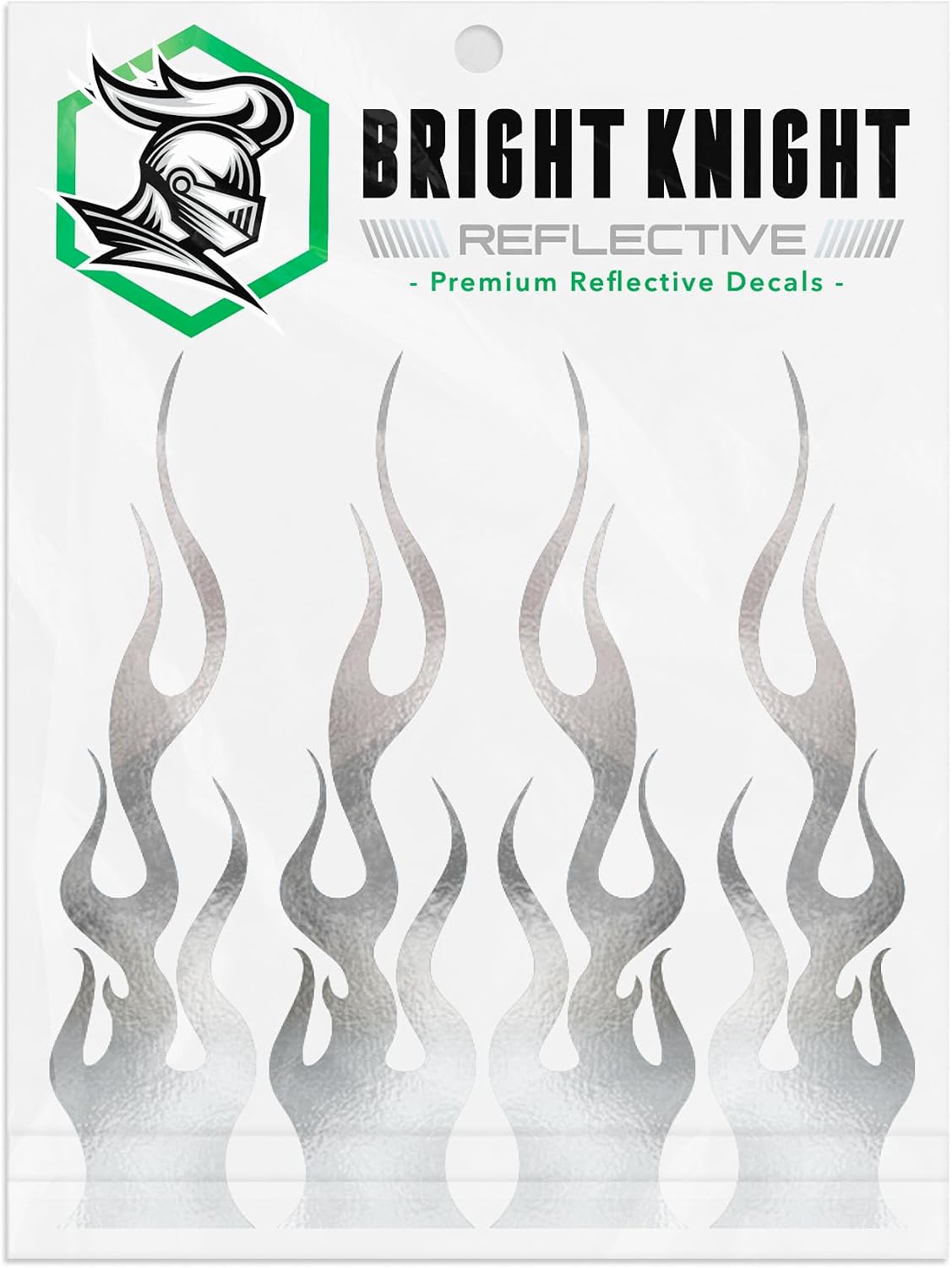 Bright Knight Decals Reflective Flame Stickers, Motorcycle Decals, Yellow image 5