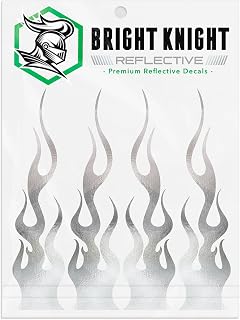 Bright Knight Chrome Flame Stickers