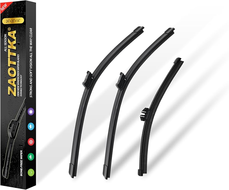Kit de palhetas do limpador de para-brisa ZAOTTKA para Volvo XC90 2016 a 2021 – 60,96 cm + 50,8 cm + 35,56 cm, conjunto com 3
