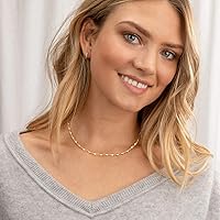 Vista 2 de Gargantilla de oro de 18 quilates, joyería delicada para mujeres de 16 pulgadas, con dije, cadena de eslabones