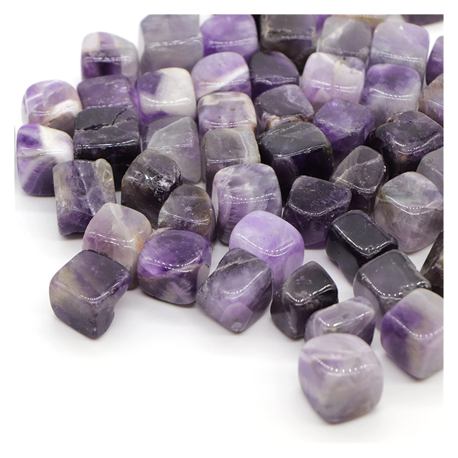 Amethyst Rohstein Natürliche Amethyst Quarzkristalle und Heilsteine Trommelbecher Mineral-Spexte Edelsteine Home Aquarium Dekoration (Color : Amethyst-M, Item Diameter : 500g)