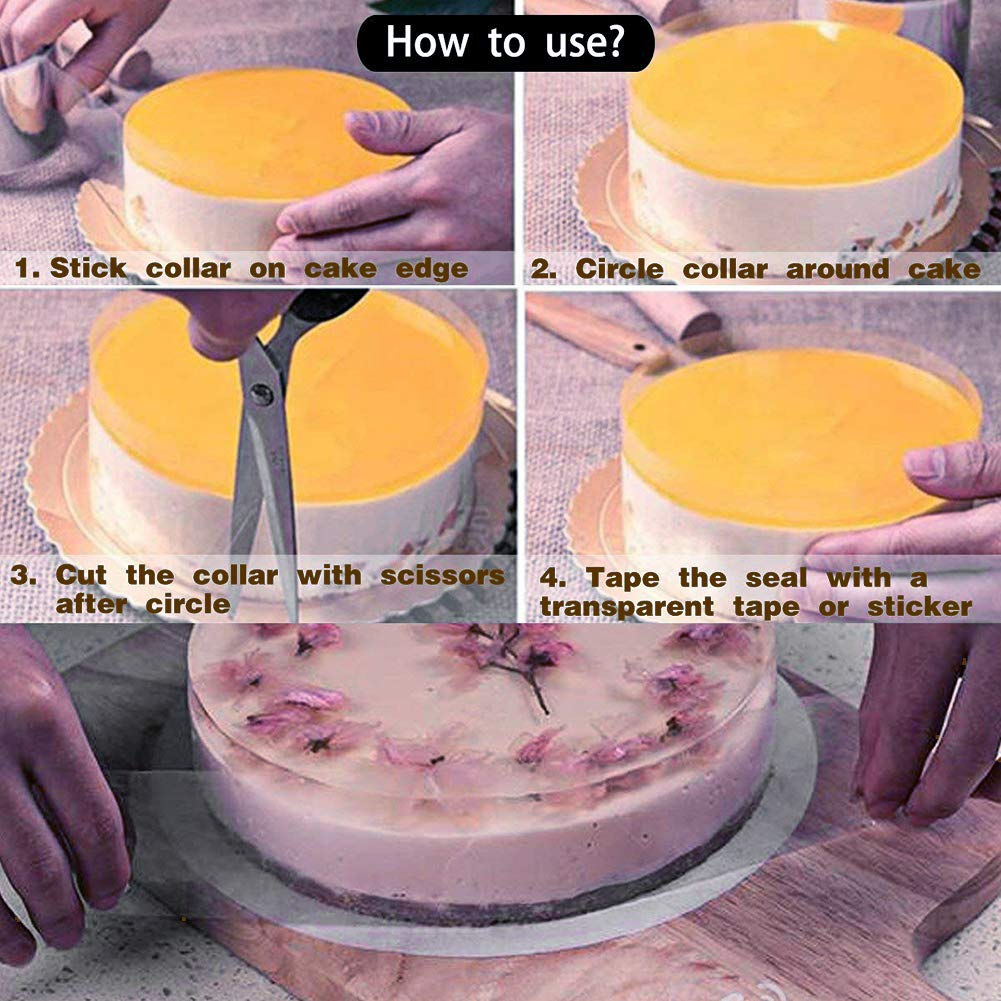 Rotolo Acetato 8cm Collari Per Torte Da 10 Cm 10 M, Foglio Di Nastro Per Torta Trasparente Per Rotolo Di Pellicola Per Torta Mousse In Pp Per 88947957 Collare Per Torte Mousse Cioccolato
