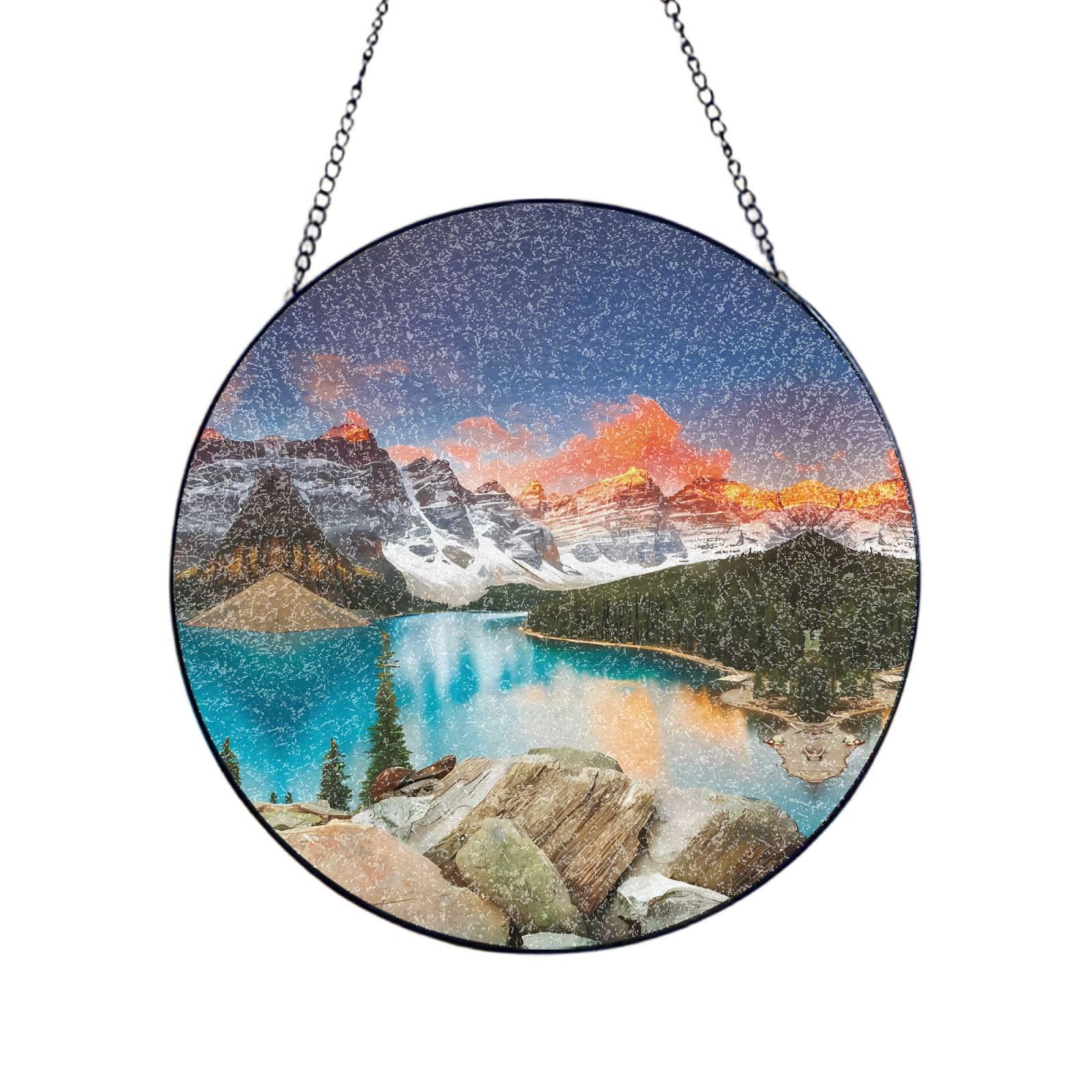 Poezjzw Stained Glass Window Hanging - National Park Sun Catcher For Door Garden Home Decor Christmas Mother'S Day Birthday Gifts 6in（15cm）