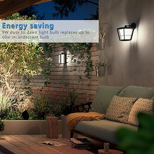 Miniatura 3 de Paquete de 8 bombillas LED de atardecer a amanecer para exteriores, 5000 K, luz diurna, 720 lúmenes, 9 W (equivalente a 60 W) A19 E26 bombillas LED