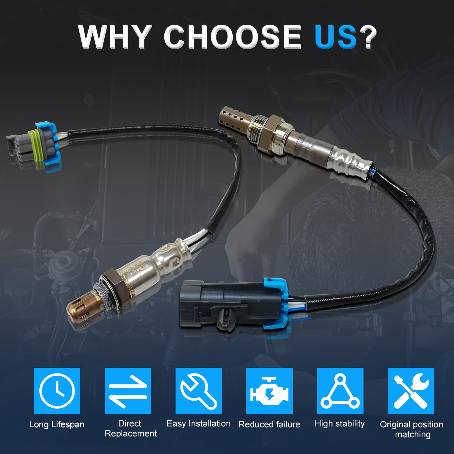 234-4242 234-4530 2Pcs O2 Oxygen Sensor Upstream Downstream Compatible with Chevy Captiva Equinox GMC Terrain 2.4L, Replace 2344242 2344530 12639692 12606671