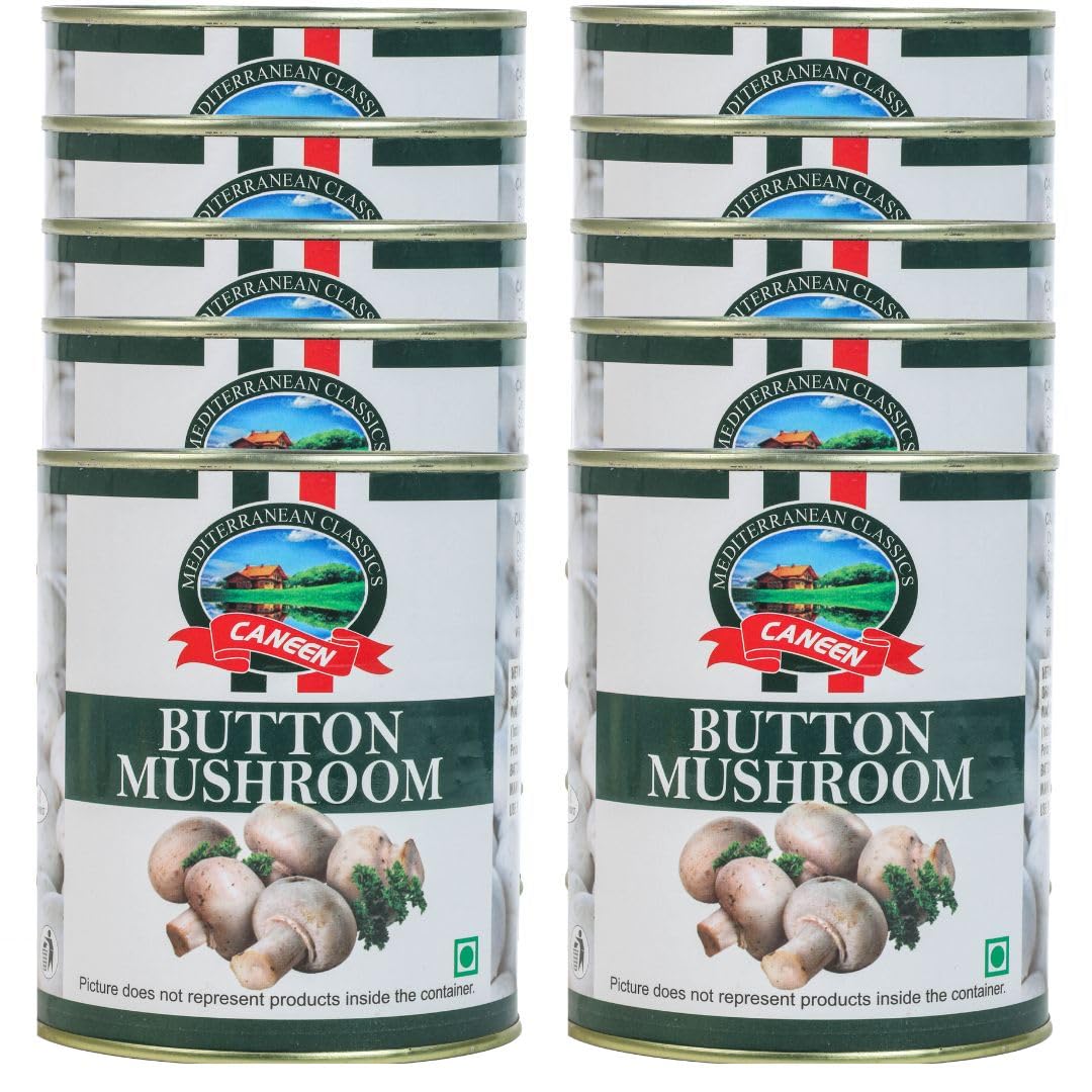CANEEN - Button Mushroom 800g*10 | No Artificial Colours & Preservatives | Suitable for Sautéed Mushrooms, Risottos, Burger, Topping, Cooking, Omelets, Casseroles, Warm Salad (Pack Of 10)-image-28