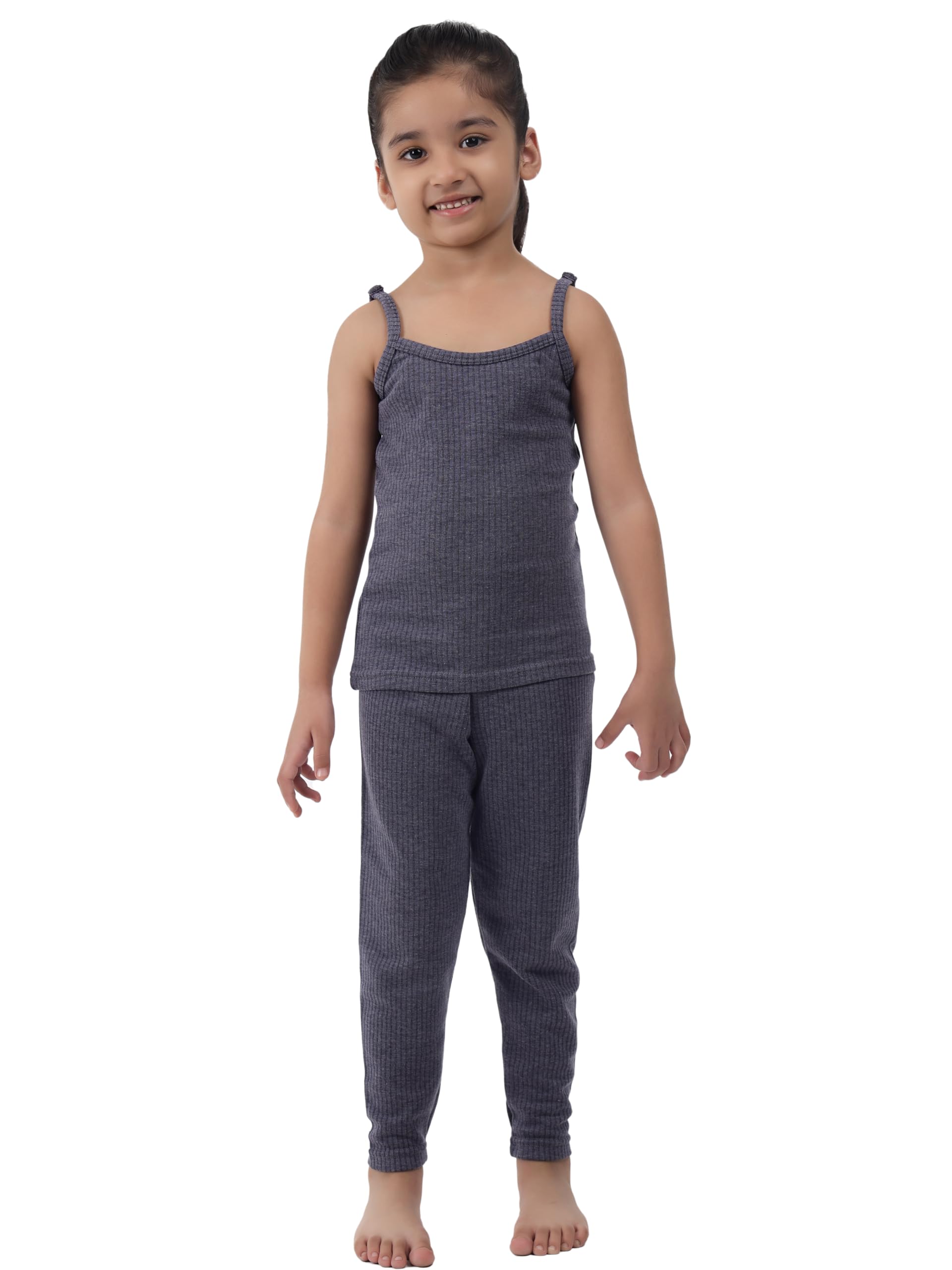 Girls Warm Sleeveless Top & Pyjama Thermal Set|Soft Polycotton Winter Innerwear|SW0965-60 Blue