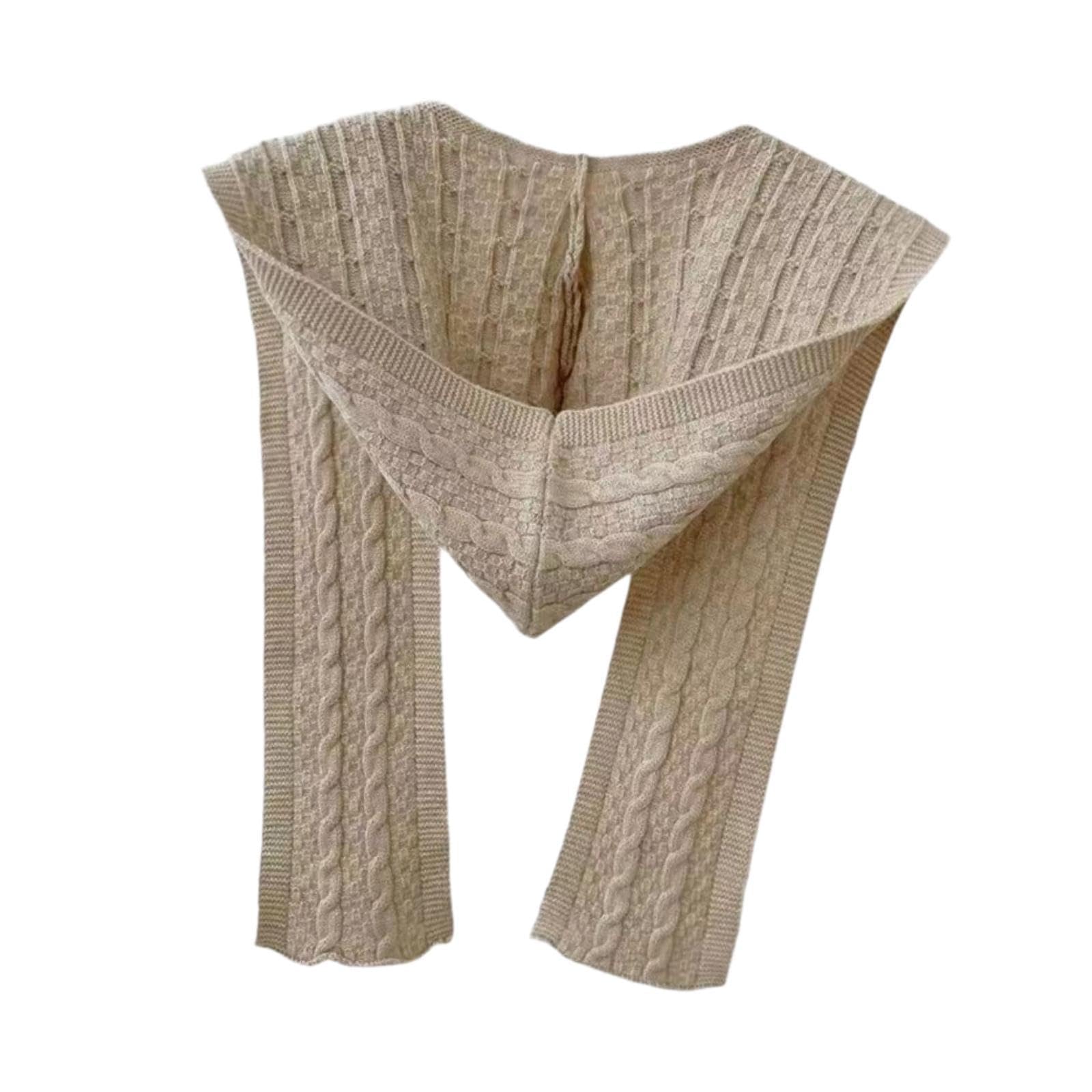 Merishopp Scarf with Hoodie Windproof Casual Winter Balaclava for Women Walking Female Khaki | Clothing Shoes & Accessories | Womens Accessories | Scarves & Wraps-picture-40