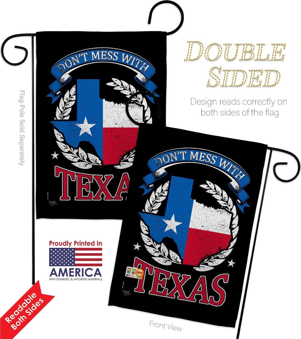 Dont Mess Texas Garden Flag Set Wall Hanger Americana States USA American Territories Republic Country Particular Area Small Decorative Gift Yard House Banner Double-Sided Made in 13 X 18.5