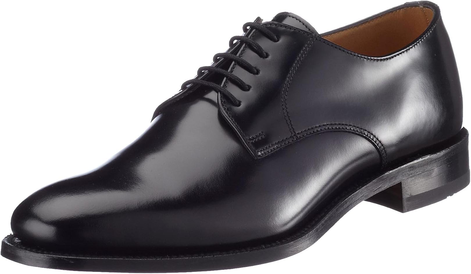 Loake L1 Men's Polished Plain Toe Oxfords, Black, 7 M UK