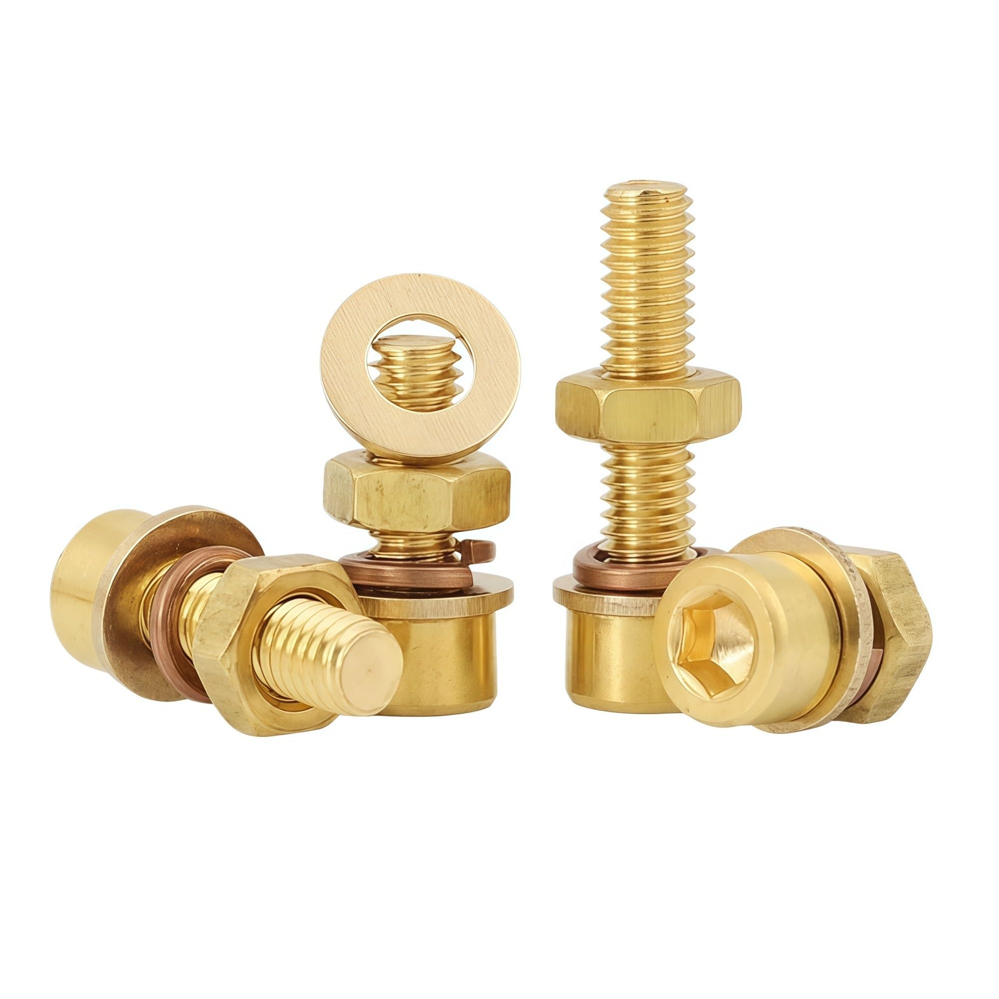Reines Kupfer M3 M4 M5 M6 M8 M10 M12 Innensechskantschrauben, Schrauben, Unterlegscheiben, Muttern(M12x20mm 2sets)