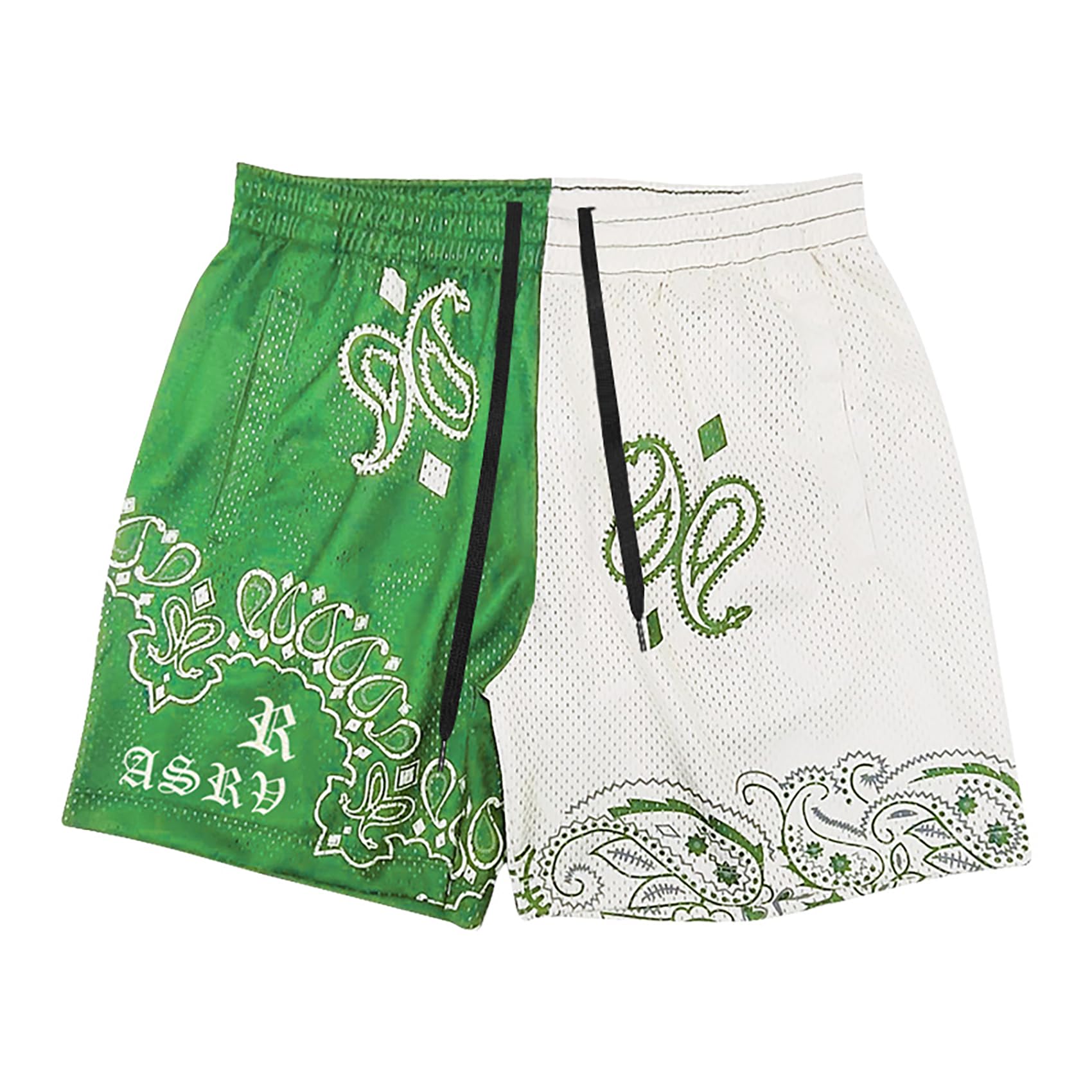 DIOTSR Mens Paisley Graphic Shorts Athletic Basketball Bandana Shorts Running Streetwear Y2k Drawstring Waist