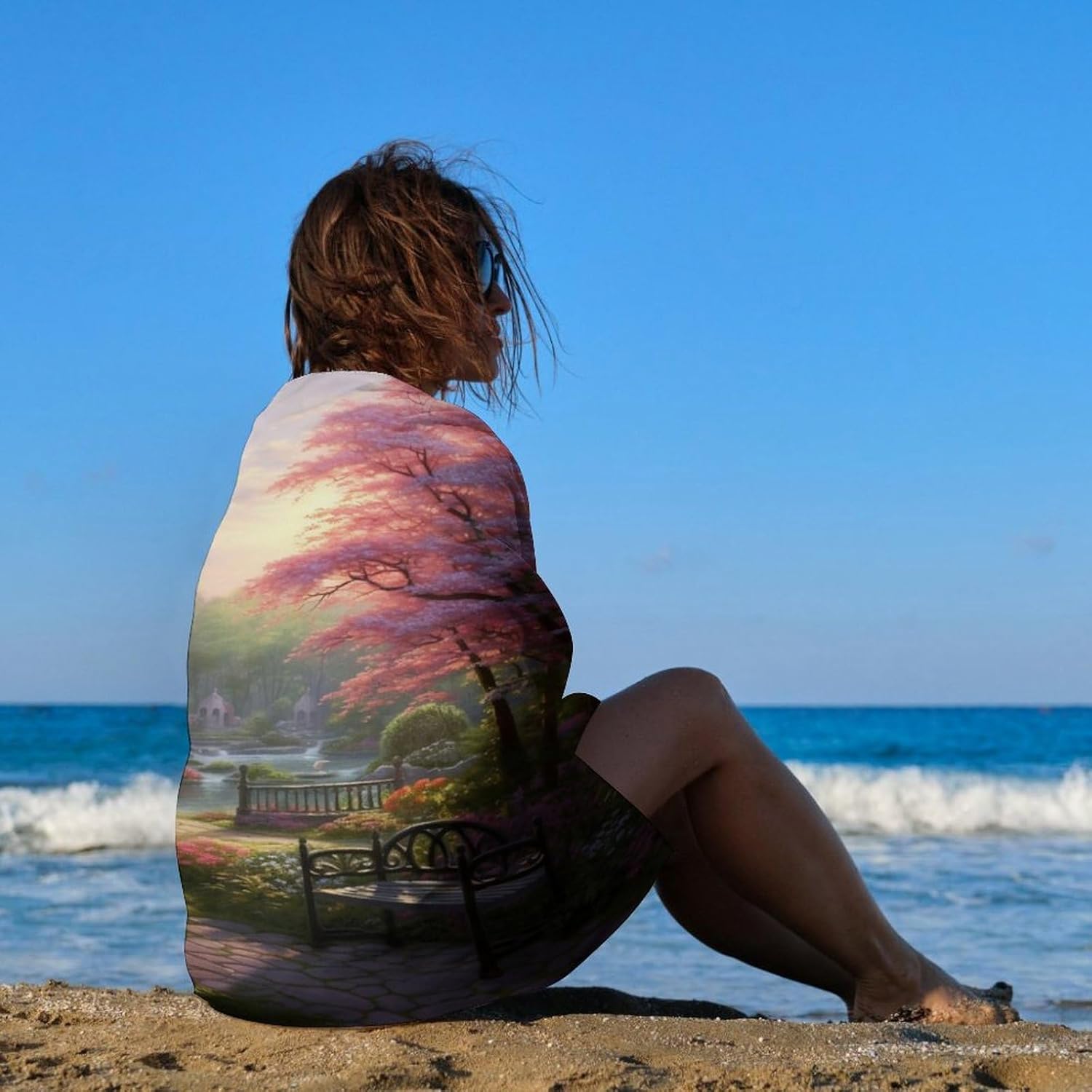 Swimming Towel, Beautiful Garden Printed Fashion Towel,Portable Towel,Durable Towel