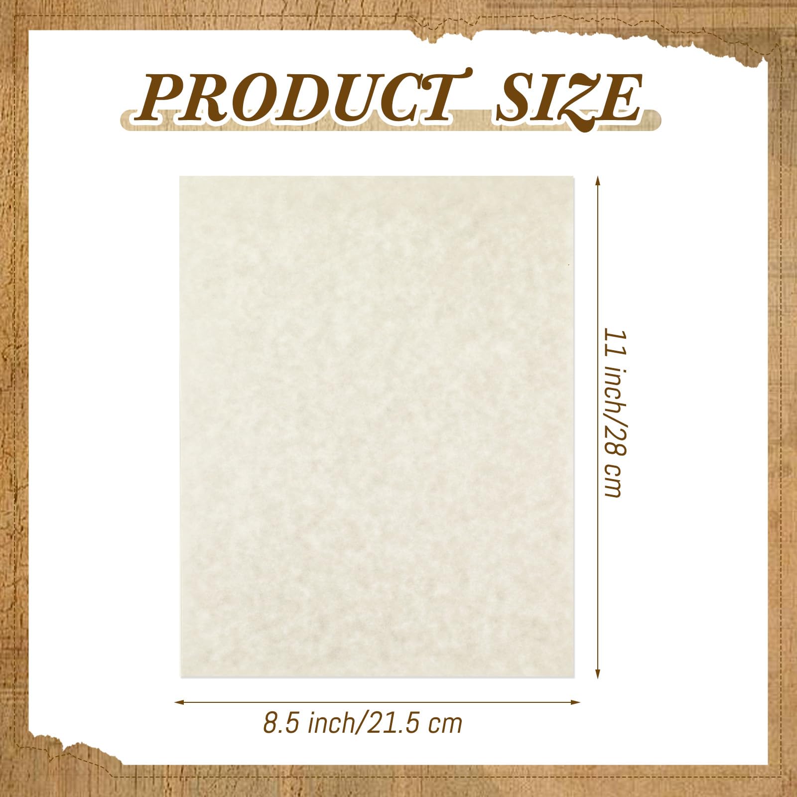 Epakh 300 Pcs Vintage Parchment Paper – 8.5 X 11 Inch, Double-Sided, Blue Aged Stationery