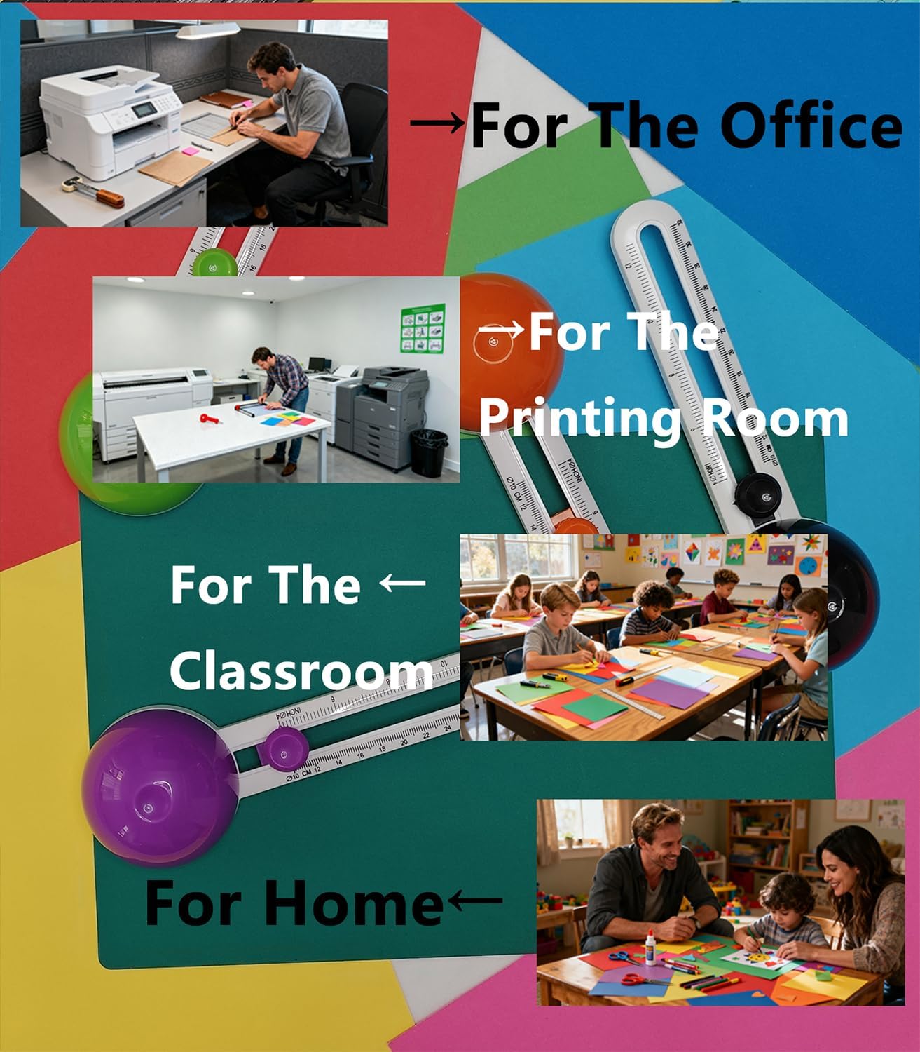 Portable Paper Circle Cutter,Cut Circles Paper of Any 4to12.6inch Diameter,Adjustable Craft Cutting Tools,Replaceable Blades,for Paper Crafts Scrapbooking,Christmas and Birthday Gifts(1Pcs,Green)