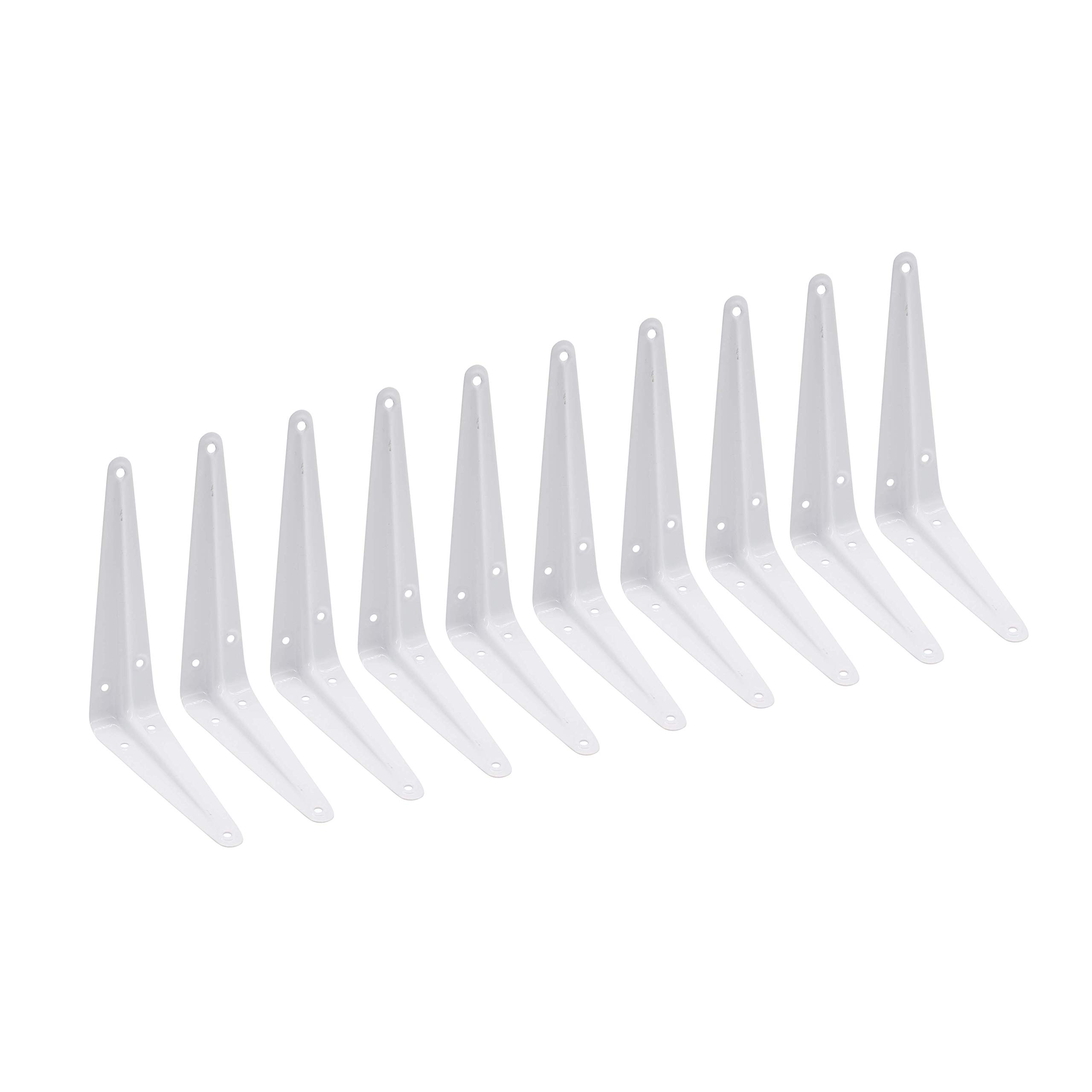 EAI London Shelf Brackets | White 150x125mm / 6x5 Inch Shelving Support Bracket | Pack of 10