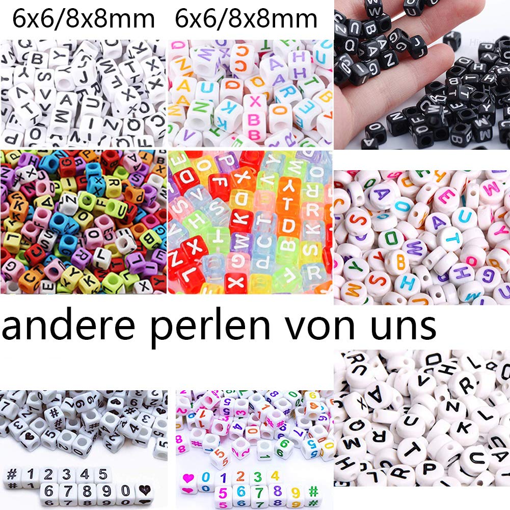 DAHI 800pcs Square Number Beads Acrylic Cube Color Number Bead White Craft Beads 0-9 for Jewellery Crafts DIY Necklace Bracelet Decoration (Color Number) - Image 2