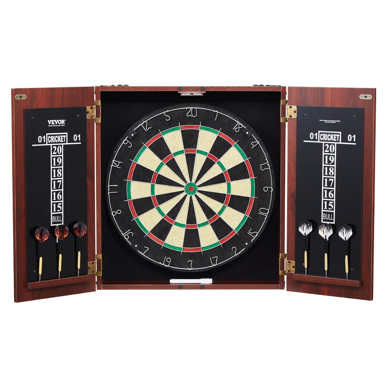 VEVOR Dartboard- und Schrankset – Offizielle Größe 45 cm Dartboard, Retro-Schrank mit Zubehör