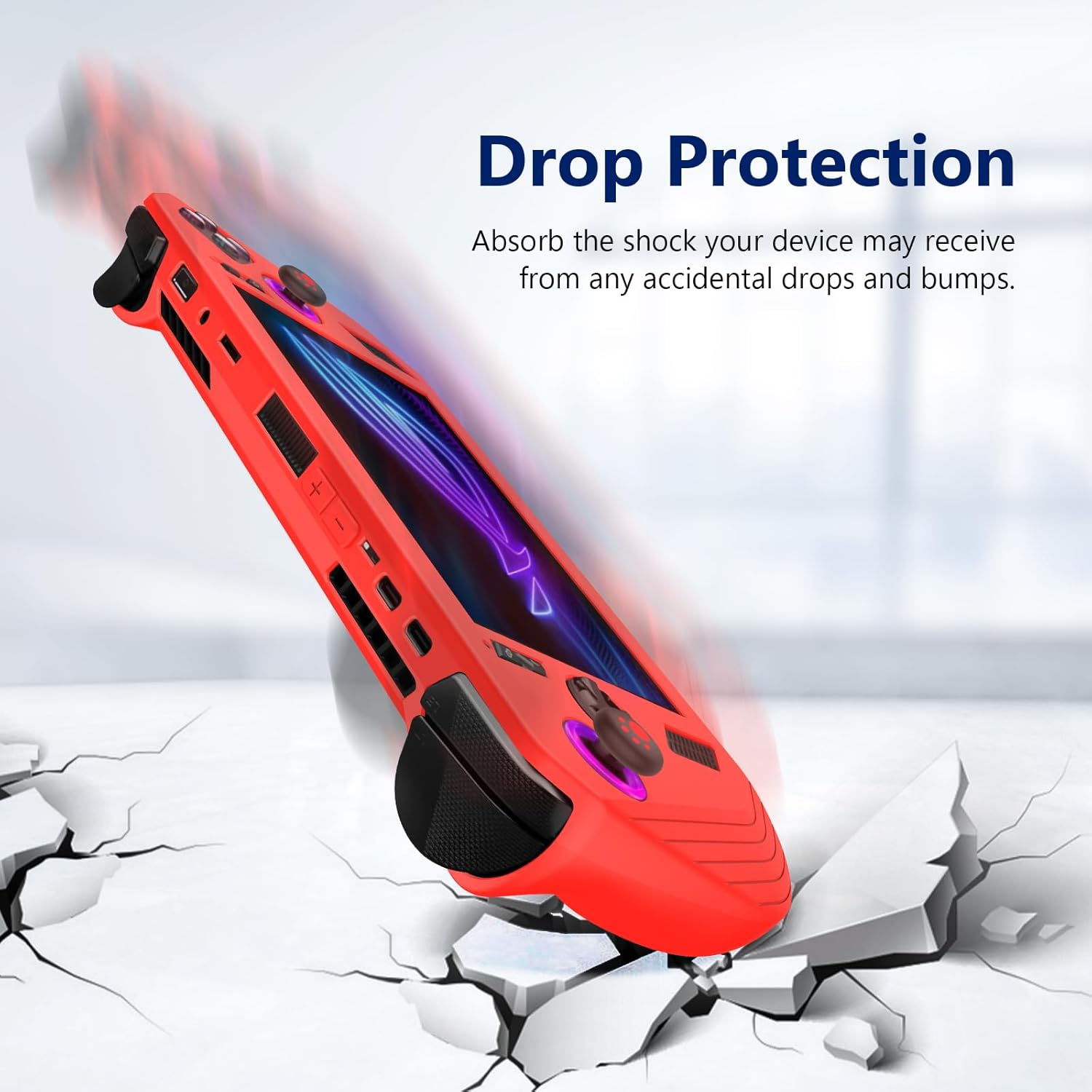 Silicone Case for ASUS ROG Ally X 2024, Soft Protective Cover Sleeve with 2 Thumb Grip Caps Anti-Scratch Dustproof Protector Ultra Slim Shell Skin for ROG Ally X Handheld Game Console
