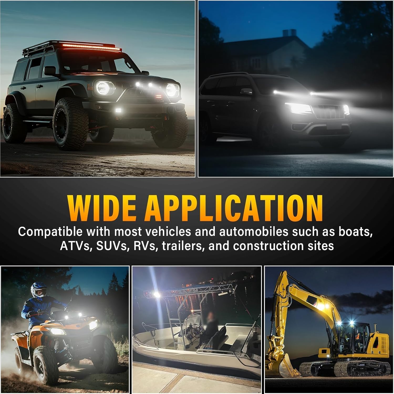 4 Pack 2.8 in 16W 1600LM Mini LED Work Light, 6000K White 12V 24V Off Road Driving Flood Lights Fog Lamps for Car Truck Boat Tractor 4x4 SUV ATV Motorbike Dirtbike, Waterproof IP67