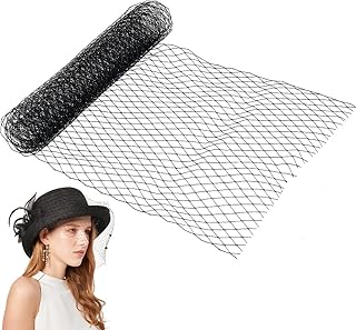 GORGECRAFT 2 Yards Black Veil Netting Fabric 25cm Wide Birdcage Bridal M...