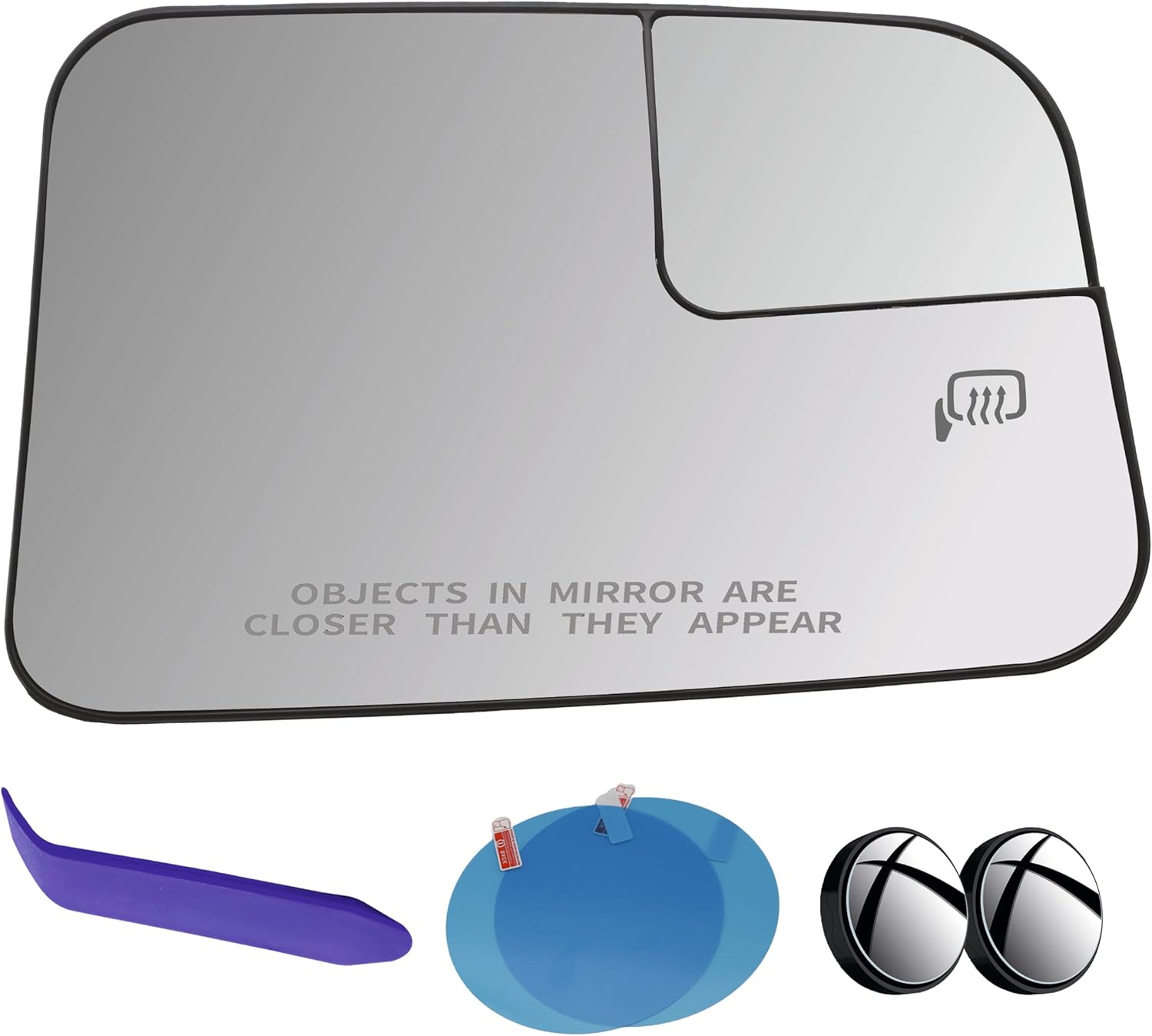 EAP Driver Side Mirror Glass Compatible with Ford Edge 2007-2010, Lincoln MKX 2007-2010, Heated with Blind Spot Without Auto Dimming BT4Z17K707D