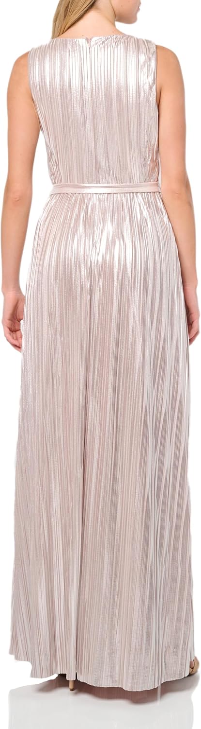 Eliza J Women's Sleeveless V-Neck Metallic Knit Belted Gown - Image 3