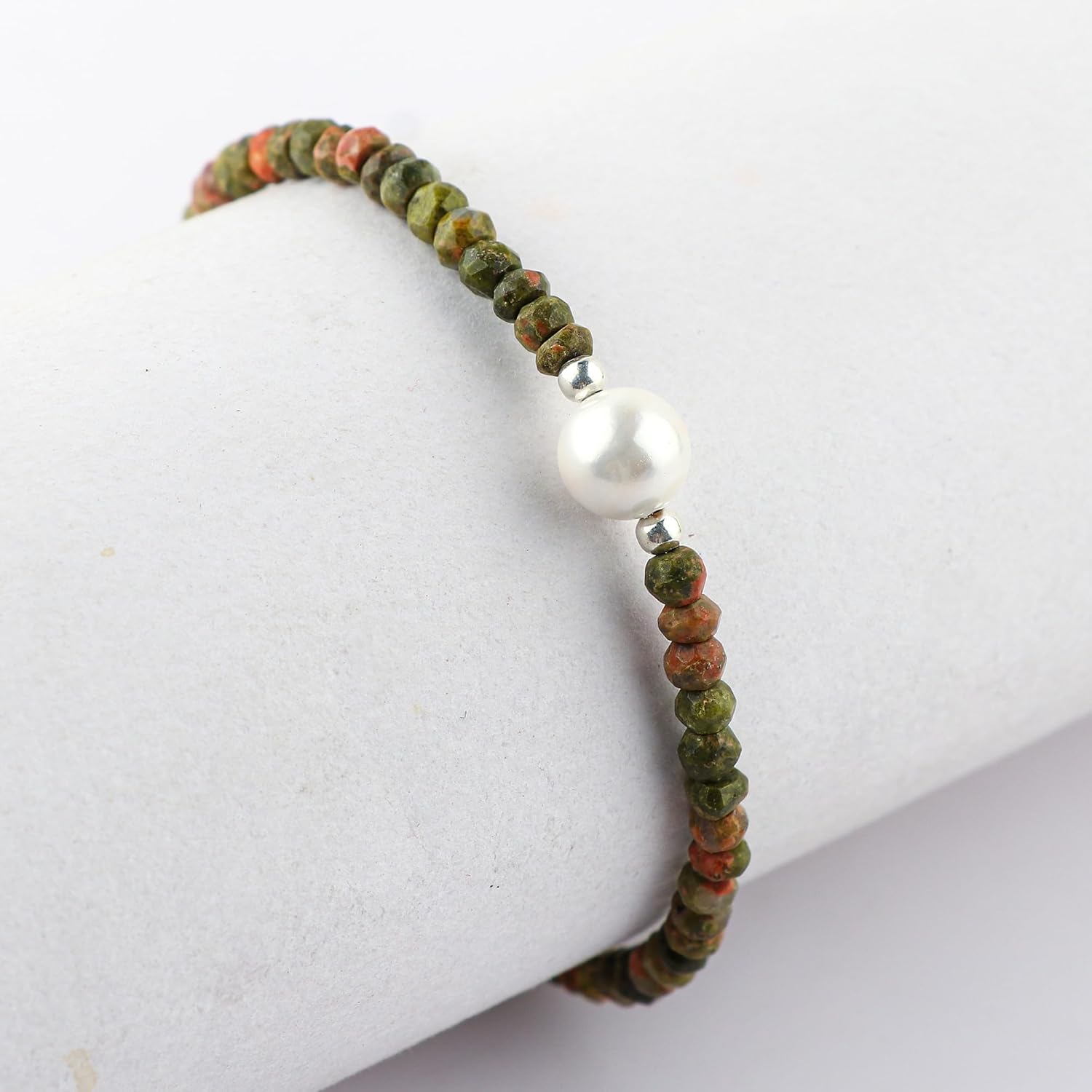 Natural Gemstones Beaded Bolo Bracelets, Assorted Beads Stones, Handmade Boho Hypoallergenic Jewelry for Women, Chakra Healing Crystals, Silver Adjustable Chain-6+4inch - Image 4